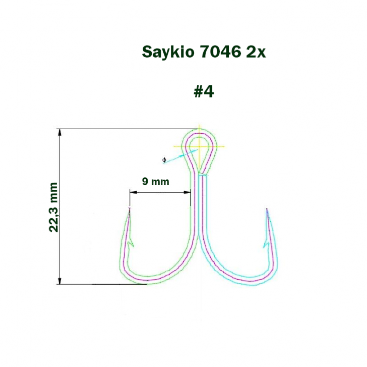 Крючки Saikyo тройн.7046BN 2X №  4 (5шт)